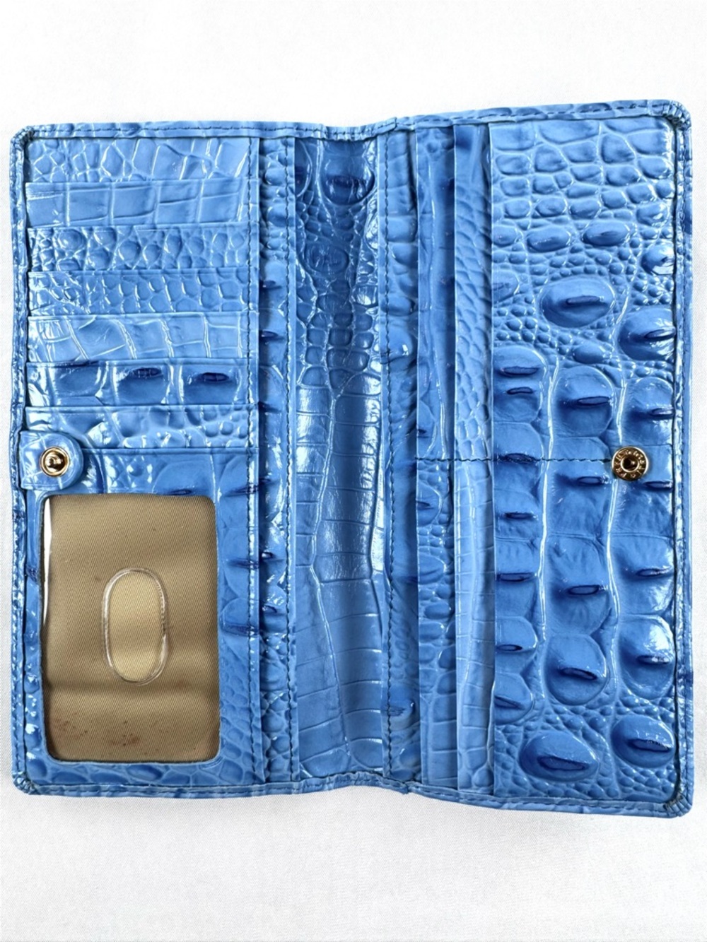 Brahmin Ady Wallet Royal Blue Melbourne Croc Embossed Leather - Picture 4 of 8
